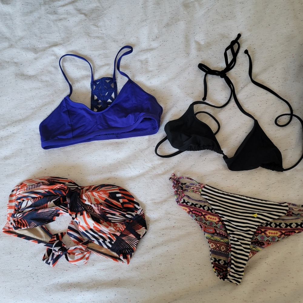 Size Medium Bikini Swim Bundle 3 tops and 5 Bottoms